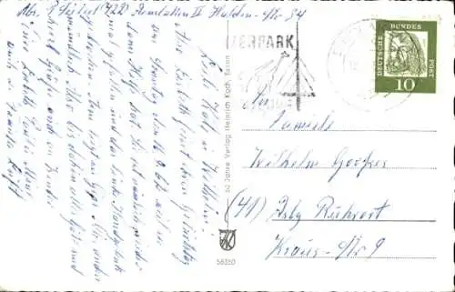 Ak Dinslaken, Trabrennbahn, Rittertor, Kreishaus, Gymnasium, Kirche