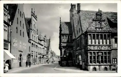 Ak Lemgo in Lippe, Alte Hansestadt, Rathaus mit Laube u. Apothekenerker