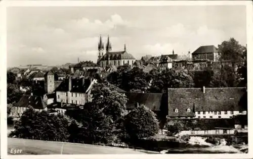 Ak Cheb Eger Reg. Karlsbad, Blick auf Stadt und Kirche