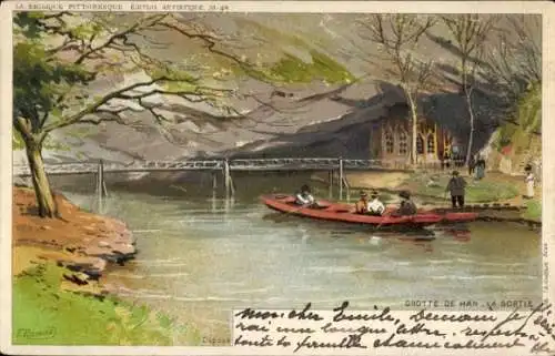 Künstler Litho Ranot, F., Grotte de Han Han sur Lesse Wallonien Namur, Sortie