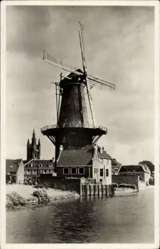 Ak Delft Südholland Niederlande, Molen de Roos