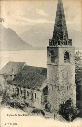 Ak Montreux Kt. Waadt Schweiz, Kirche