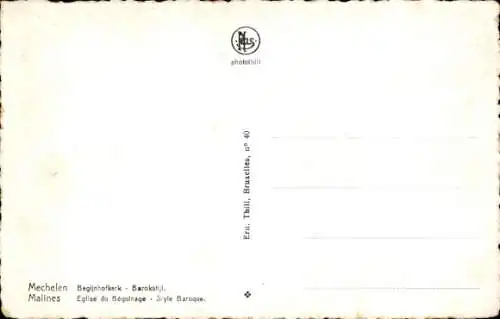 Ak Mechelen Mechelen Flandern Antwerpen, Begulnage-Kirche