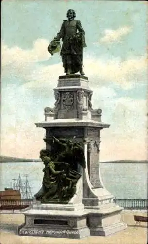 Ak Québec Kanada, Monument Samuel-De Champlain