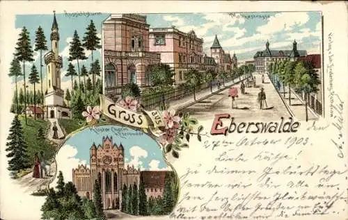 Litho Eberswalde, Aussichtsturm, Moltkestraße, Kloster Chorin