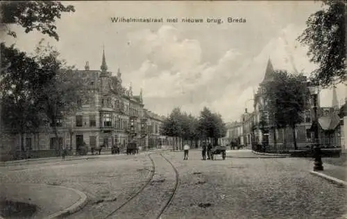 Ak Breda Nordbrabant Niederlande, Wilhelminastraat, Nieuwe Brug