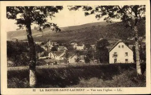 Ak La Bastide Saint Laurent, Vue vers l'Église