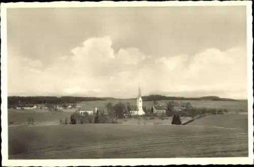 Ak Rappoltskirchen Fraunberg Oberbayern, Panorama, Kirche