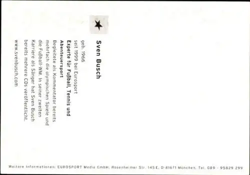 Ak Moderator Sven Busch, Portrait, Autogramm