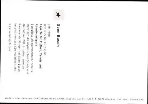 Ak Moderator Sven Busch, Portrait, Autogramm