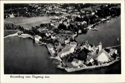 Ak Wasserburg am Bodensee Schwaben, Fliegeraufnahme