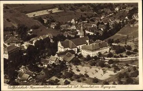 Ak Zell am Harmersbach Schwarzwald Baden, Fliegeraufnahme, Wallfahrtskirche, Kapuzinerkloster