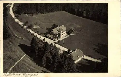 Ak Zuflucht Bad Peterstal Griesbach im Schwarzwald, Fliegeraufnahme, Kurhaus