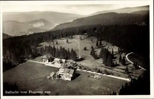 Ak Zuflucht Bad Peterstal Griesbach im Schwarzwald, Fliegeraufnahme, Kurhaus