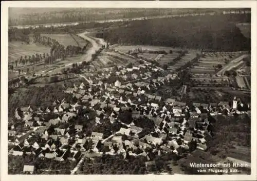 Ak Wintersdorf Rastatt im Schwarzwald, Fliegeraufnahme