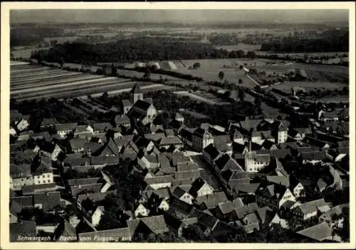 Ak Schwarzach Rheinmünster im Schwarzwald, Fliegeraufnahme