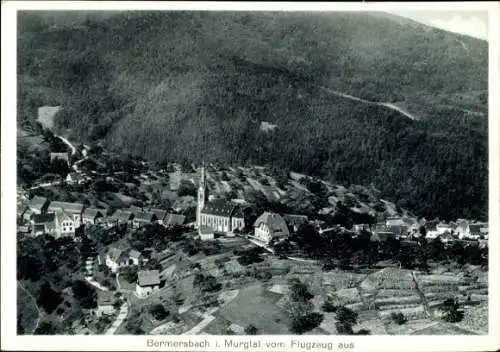 Ak Bermersbach Forbach im Schwarzwald Baden, Fliegeraufnahme