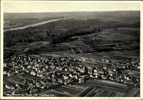 Ak Hügelsheim am Rhein, Fliegeraufnahme