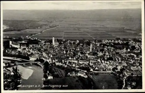 Ak Lauingen an der Donau Schwäbische Alb, Fliegeraufnahme