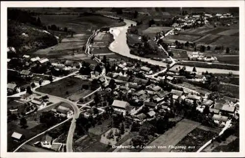 Ak Großweil an der Loisach Oberbayern, Fliegeraufnahme