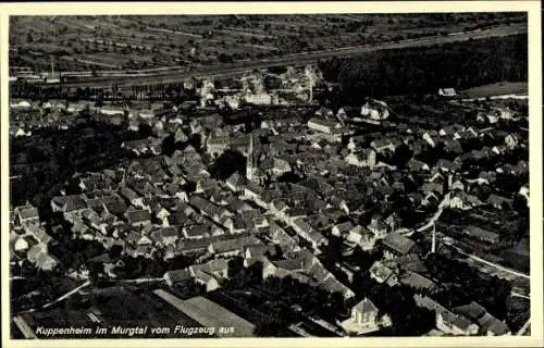 Ak Kuppenheim im Nordschwarzwald, Fliegeraufnahme vom Ort