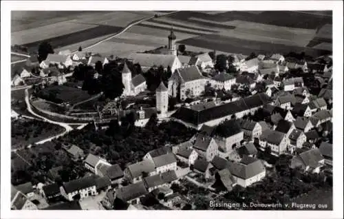 Ak Bissingen in Schwaben Bayern, Fliegeraufnahme