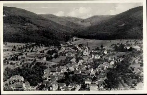 Ak Oberweier Friesenheim im Schwarzwald Baden, Fliegeraufnahme