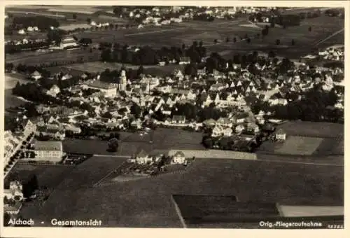 Ak Aichach in Schwaben, Fliegeraufnahme