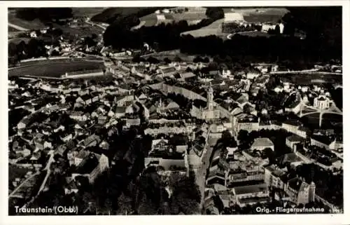 Ak Traunstein in Oberbayern, Fliegeraufnahme