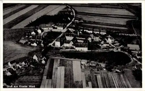 Ak Wald Hohenzollern, Kloster Wald, Fliegeraufnahme