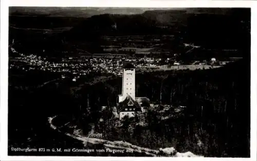 Ak Reutlingen in Württemberg, Rossbergturm, Fliegeraufnahme