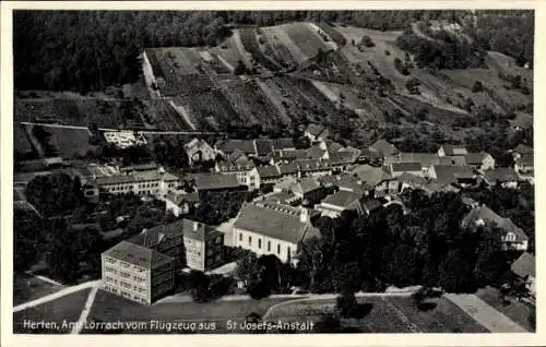 Ak Herten Rheinfelden in Baden, Fliegeraufnahme, St. Josefs-Anstalt