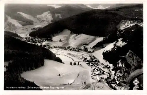 Ak Hammereisenbach Bregenbach Vöhrenbach in Baden, Fliegeraufnahme, Winter