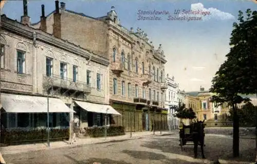 Ak Stanisławów Stanislau Ukraine, Sobieskigasse