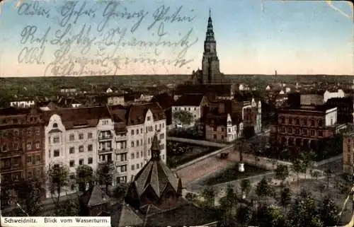 Ak Świdnica Schweidnitz Schlesien, Blick vom Wasserturm