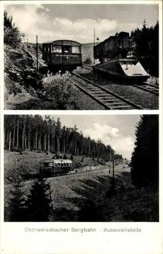 Ak Oberweißbach in Thüringen, Bergbahn Obstfelderschmiede, Ausweichstrecke, Standseilbahn