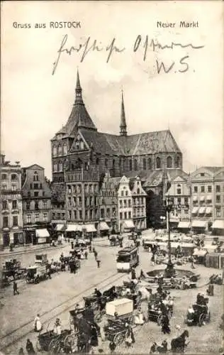 Ak Hansestadt Rostock, Neuer Markt, Apotheke, Geschäfte