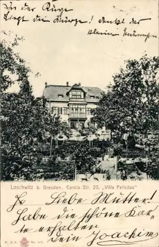 Ak Dresden Loschwitz, Villa Felicitas, Carola-Straße 25