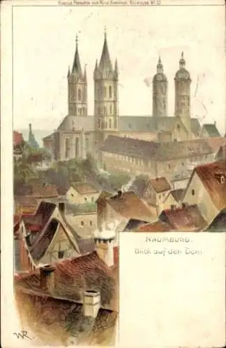 Künstler Litho Naumburg an der Saale, Gesamtansicht, Dom