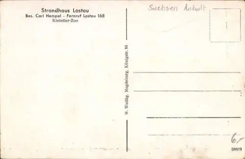 Ak Lostau Möser Jerichower Land, Strandhaus