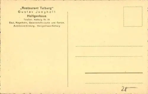 Ak Heiligenhaus bei Kettwig, Restaurant Talburg