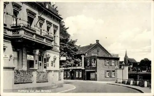 Ak Kettwig vor der Brücke Kettwig Essen im Ruhrgebiet, Straßenpartie, Gasthaus, Deutscher Hof