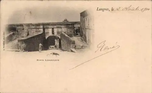 Ak Langres Haute Marne, Porte Longeporte