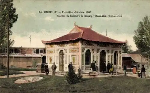 Ak Marseille Bouches du Rhône, Exposition Coloniale 1906, Pavillon du territoire de KouangTcheouWan