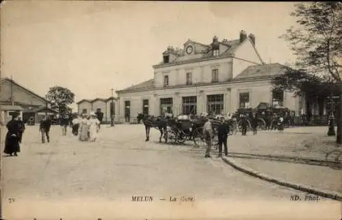 Ak Melun Seine et Marne, Bahnhof