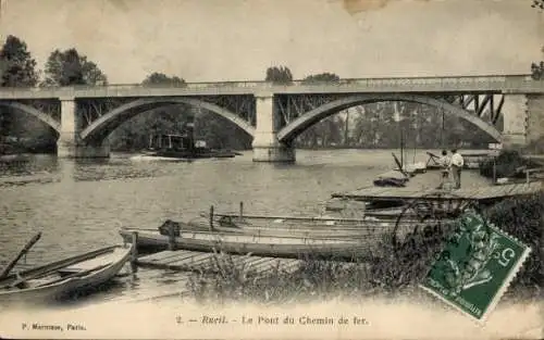 Ak Rueil Hauts-de-Seine, Brücke, Chemin de fer