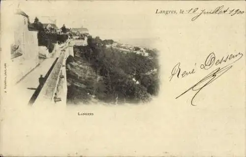 Ak Langres Haute Marne, Teilansicht