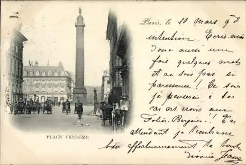 Ak Paris I, La Place Vendôme, Säule