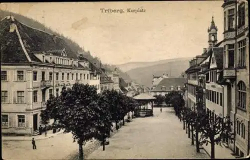 Ak Triberg im Schwarzwald, Blick auf den Kurplatz, Pavillon