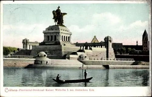 Ak Koblenz am Rhein, Deutsches Eck, Provinzial-Denkmal Kaiser Wilhelm I